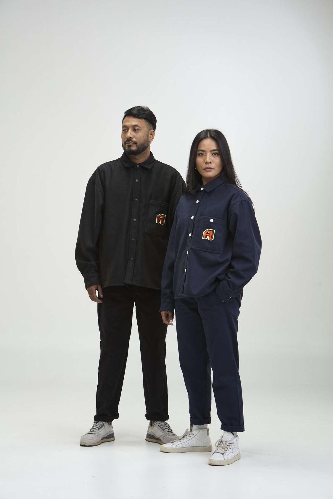 Arniko JP Overshirt Black Unisex Wollmix schwarz